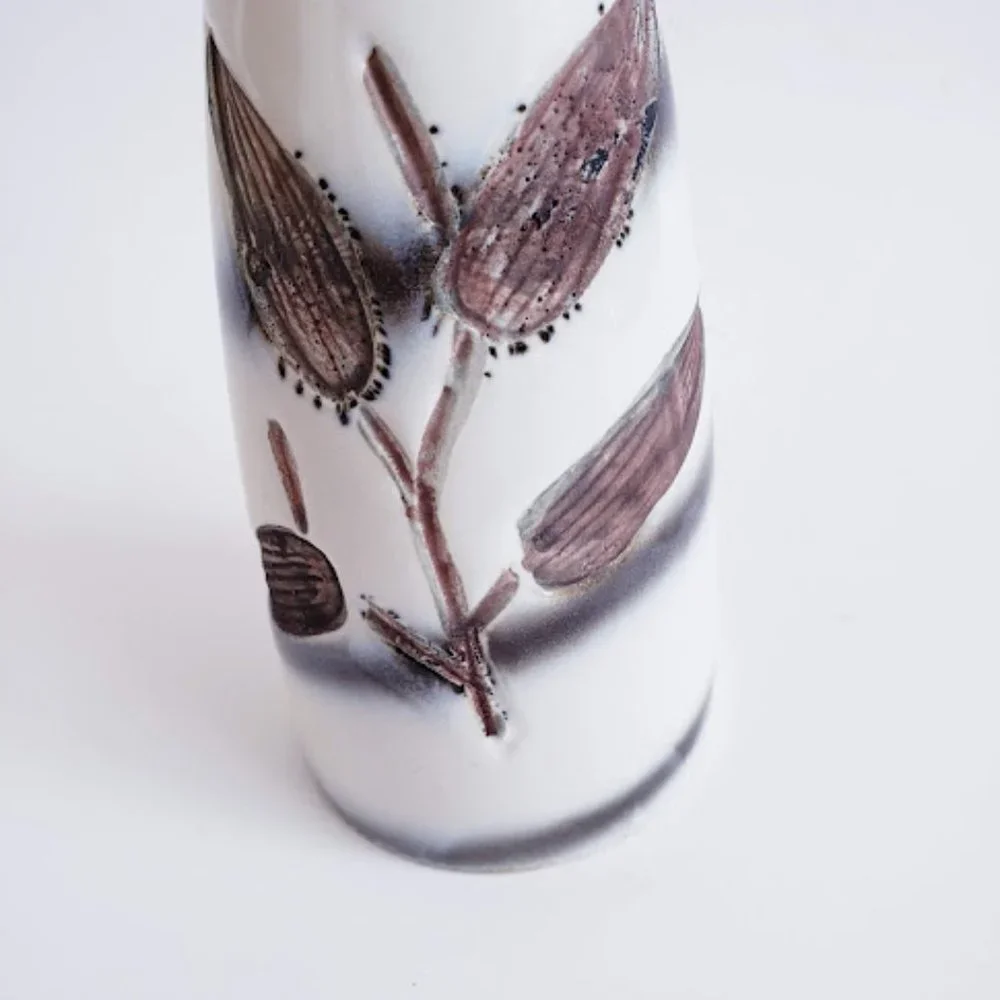 #Japanese vintage ceramic carved plant vase marked JAPAN#